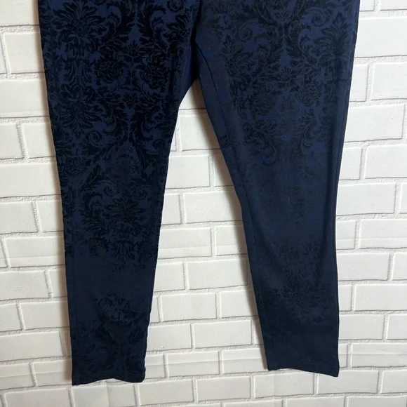 ROZ&ALI women blue printed leggings /size LP - Picture 5 of 6